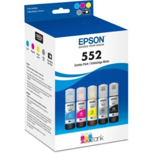 Original Epson T552 / T552920-S C/M/Y/PK/GY High Yield EcoTank Ink Bottle Combo