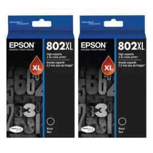 Original Epson T802XL / T802XL120 Black High Yield Ink 2 Packs