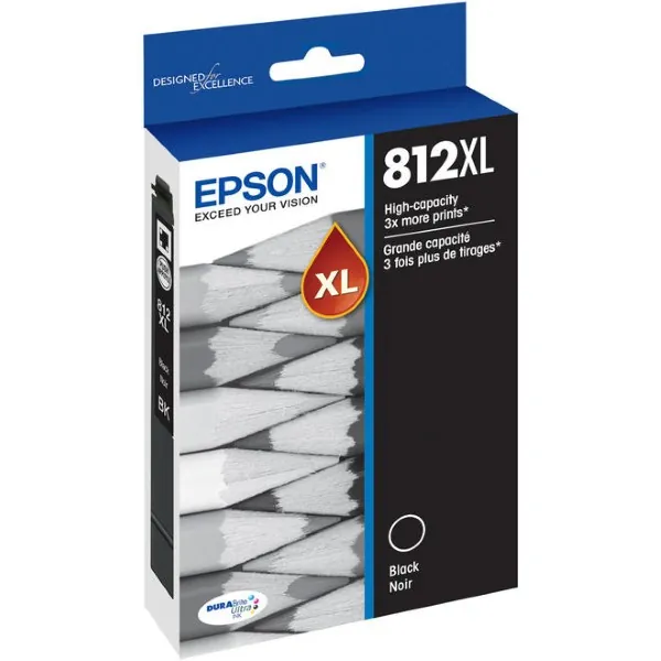 Original Epson T812XL / T812XL120-S Black High Yield Ink