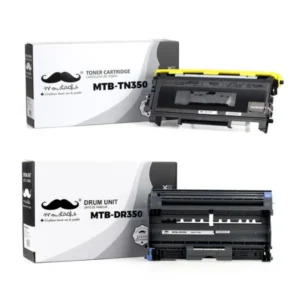 Moustache Compatible Brother TN350 DR350 Black Toner Cartridge & Drum Combo