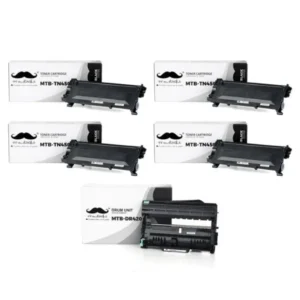 Moustache Compatible Brother TN450 DR420 Black Toner Cartridge 4 Packs & Drum Combo