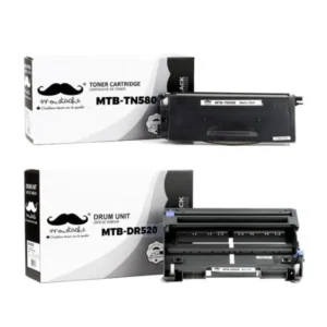 Moustache Compatible Brother TN580 DR520 Black Toner Cartridge & Drum Combo