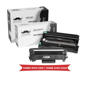 Moustache Compatible Brother TN770 DR730 Black Toner Cartridge w/Chip & Drum Combo