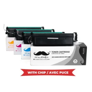 Moustache Compatible Canon 055H BK/C/M/Y High Yield Toner Cartridge Combo w/Chip