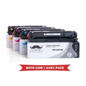 Moustache Compatible Canon 067H BK/C/M/Y High Yield Toner Cartridge Combo w/Chip
