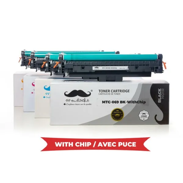Moustache Compatible Canon 069 BK/C/M/Y Toner Cartridge Combo w/Chip