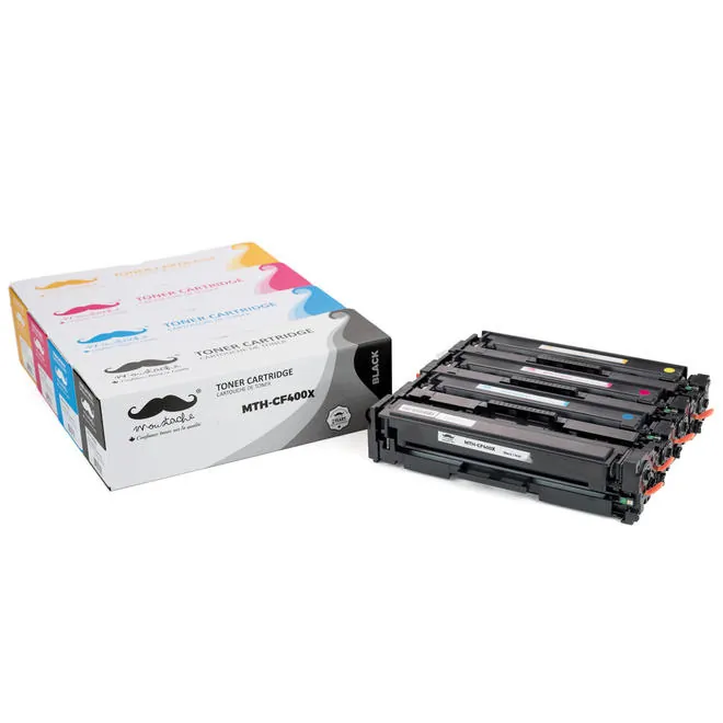 Moustache Compatible HP 201X BK/C/M/Y High Yield Toner Cartridge Combo