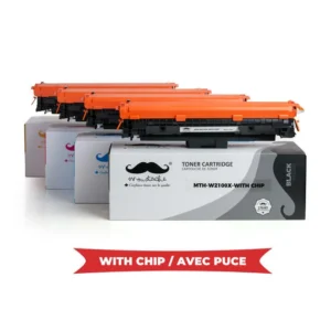 Moustache Compatible HP 210X BK/C/M/Y High Yield Toner Cartridge Combo w/Chip