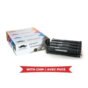 Moustache Compatible HP 215A W2310A W2311A W2312A W2313A BK/C/M/Y Toner Cartridge Combo w/Chip