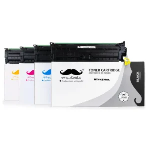 Moustache Compatible HP 307A CE740A CE741A CE742A CE743A BK/C/M/Y Toner Cartridge Combo