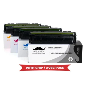 Moustache Compatible HP 414A BK/C/M/Y Toner Cartridge Combo w/Chip