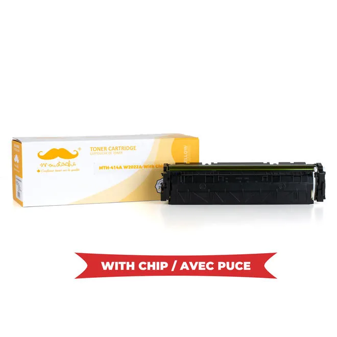 Moustache Compatible HP 414A W2022A Yellow Toner Cartridge w/Chip