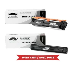 Moustache Compatible HP 30X 32A CF230X CF232A Black Toner Cartridge & Drum Combo w/Chip