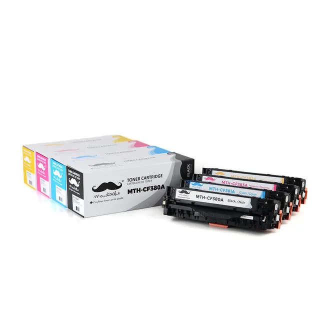 Moustache Remanufactured HP 312A BK/C/M/Y Toner Cartridge Combo