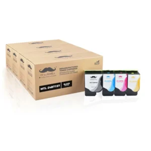 Moustache Remanufactured Lexmark 24B7154 24B7155 24B7156 24B7157 BK/C/M/Y Toner Cartridge Combo