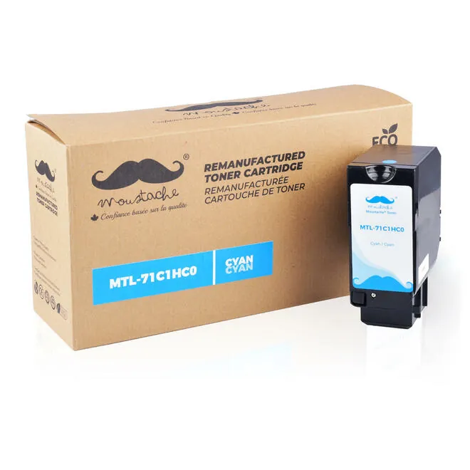 Moustache Remanufactured Lexmark 71C1HC0 Cyan High Yield Toner Cartridge