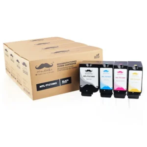 Moustache Remanufactured Lexmark 71C1HK0 71C1HC0 71C1HM0 71C1HY0 High Yield Toner Cartridge Combo