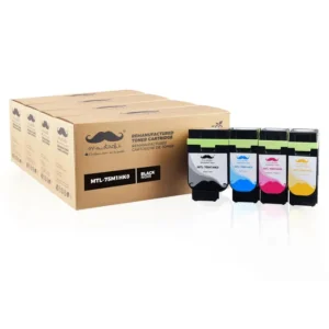 Moustache Remanufactured Lexmark 75M1HK0 75M1HC0 75M1HM0 75M1HY0 BK/C/M/Y High Yield Toner Cartridge Combo