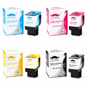 Moustache Remanufactured Lexmark C231HK0 C231HC0 C231HM0 C231HY0 BK/C/M/Y High Yield Toner Cartridge Combo