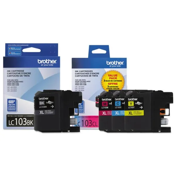 Original Brother LC103 BK/C/M/Y High Yield Ink Combo
